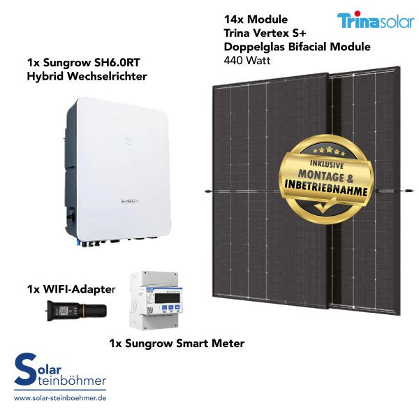 Sungrow SH6 I 6,15kWp Solaranlage inkl. Montage & Anmeldung
