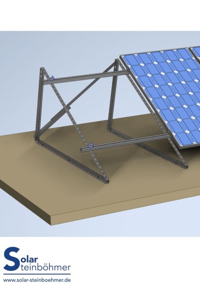 PV Winkel vertikale Montage 1 Stück, Dreieckstütze für PV Flachdach u. Boden, 20 Grad aus Magnelis 2mm