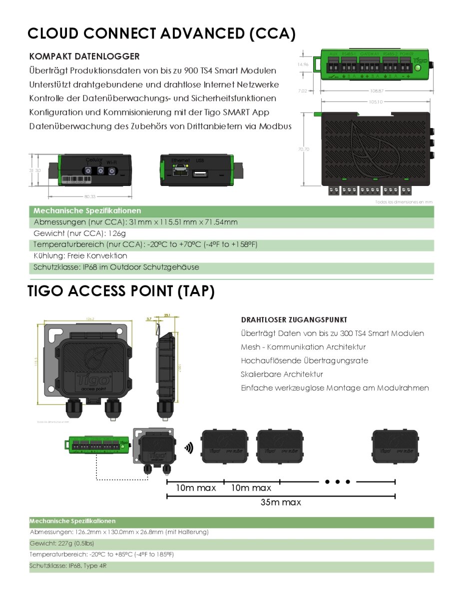 Tigo Cloud Connect Advanced CCA & Tigo Access Point TAP, 219,00